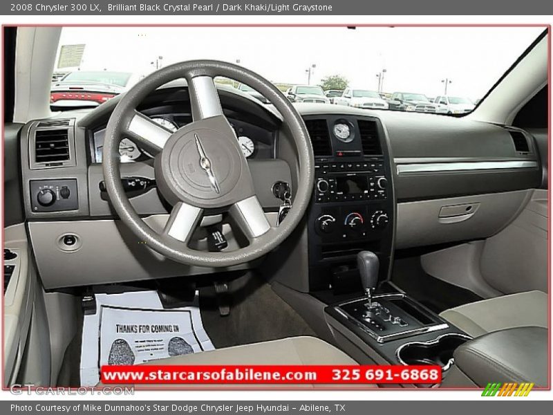 Brilliant Black Crystal Pearl / Dark Khaki/Light Graystone 2008 Chrysler 300 LX