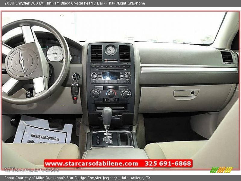 Brilliant Black Crystal Pearl / Dark Khaki/Light Graystone 2008 Chrysler 300 LX