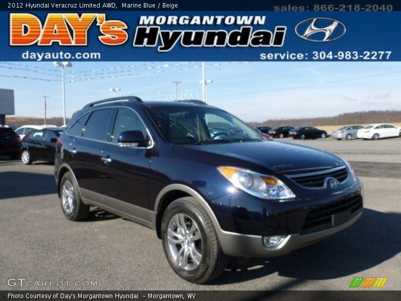 Marine Blue / Beige 2012 Hyundai Veracruz Limited AWD
