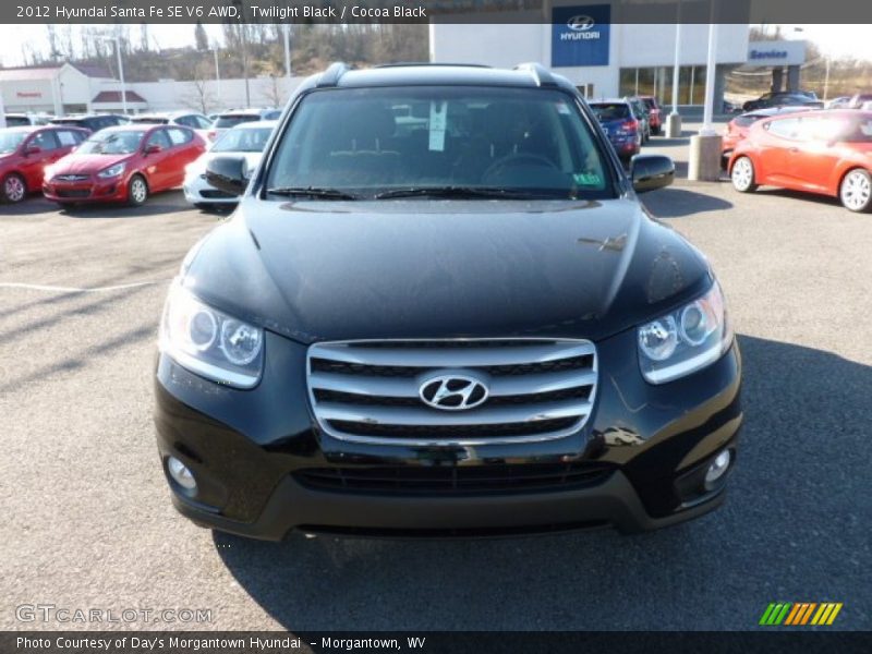 Twilight Black / Cocoa Black 2012 Hyundai Santa Fe SE V6 AWD