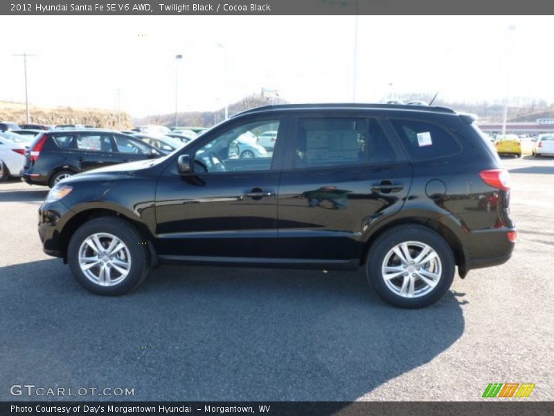 Twilight Black / Cocoa Black 2012 Hyundai Santa Fe SE V6 AWD