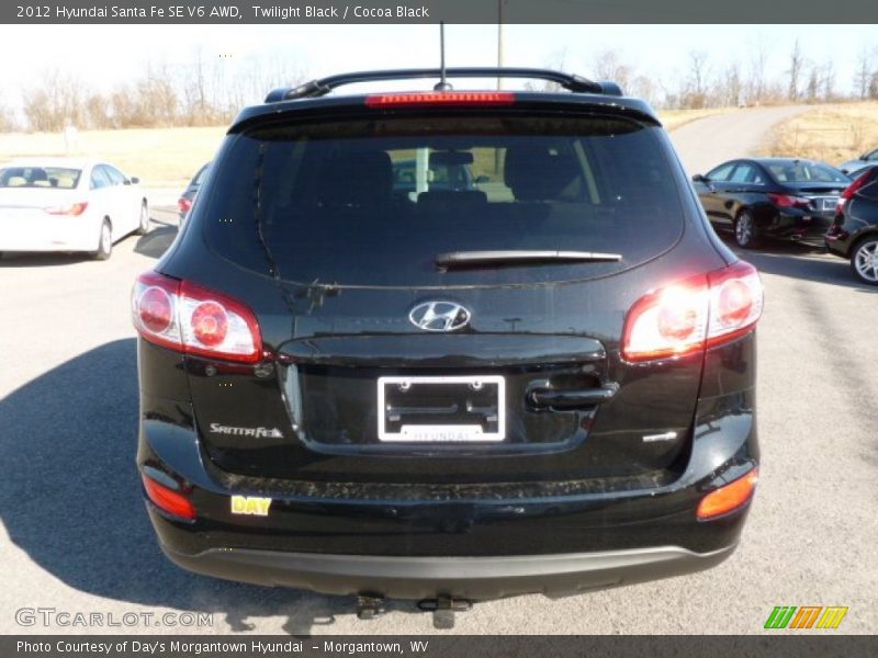 Twilight Black / Cocoa Black 2012 Hyundai Santa Fe SE V6 AWD