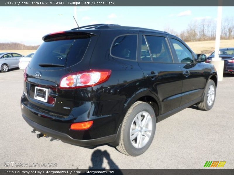 Twilight Black / Cocoa Black 2012 Hyundai Santa Fe SE V6 AWD