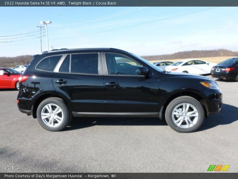 Twilight Black / Cocoa Black 2012 Hyundai Santa Fe SE V6 AWD