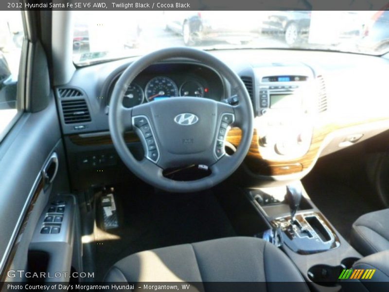 Twilight Black / Cocoa Black 2012 Hyundai Santa Fe SE V6 AWD