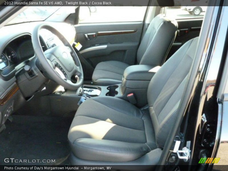 Twilight Black / Cocoa Black 2012 Hyundai Santa Fe SE V6 AWD