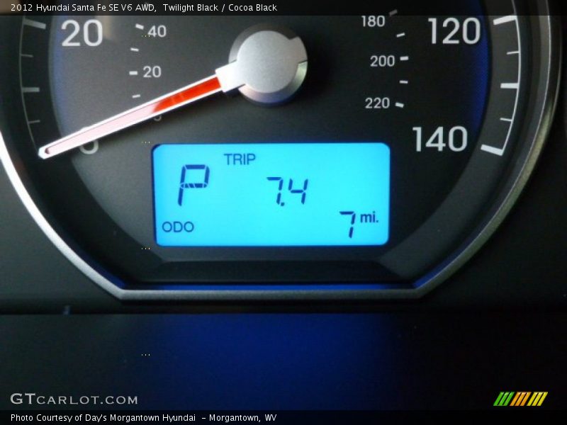 Twilight Black / Cocoa Black 2012 Hyundai Santa Fe SE V6 AWD