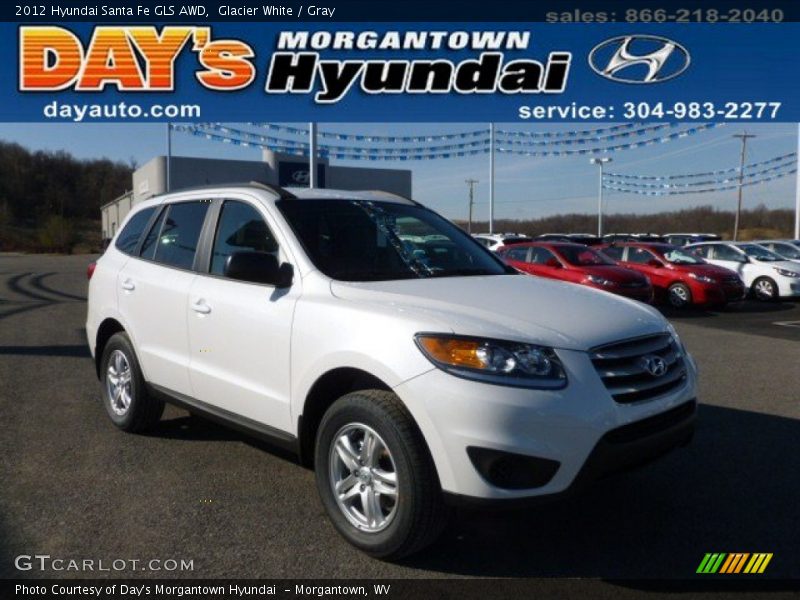 Glacier White / Gray 2012 Hyundai Santa Fe GLS AWD