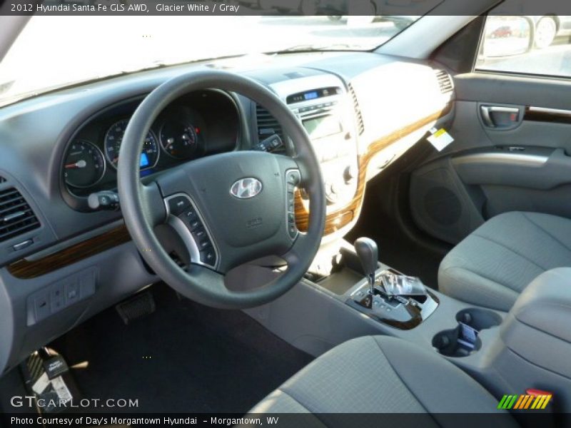 Glacier White / Gray 2012 Hyundai Santa Fe GLS AWD