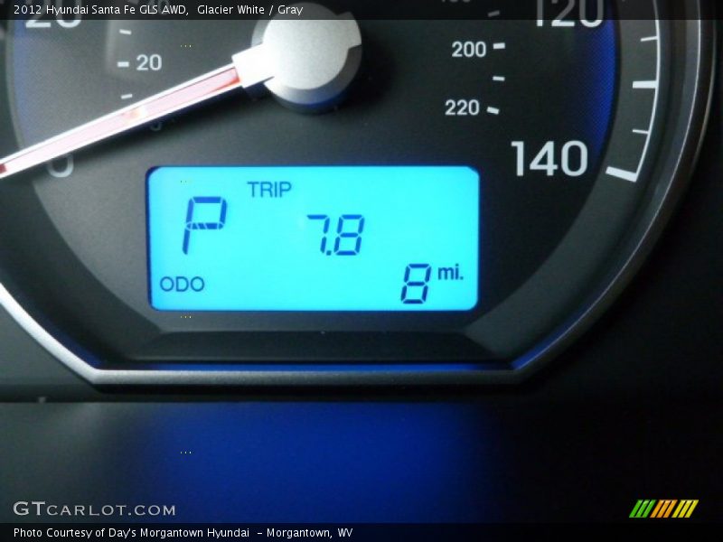 Glacier White / Gray 2012 Hyundai Santa Fe GLS AWD