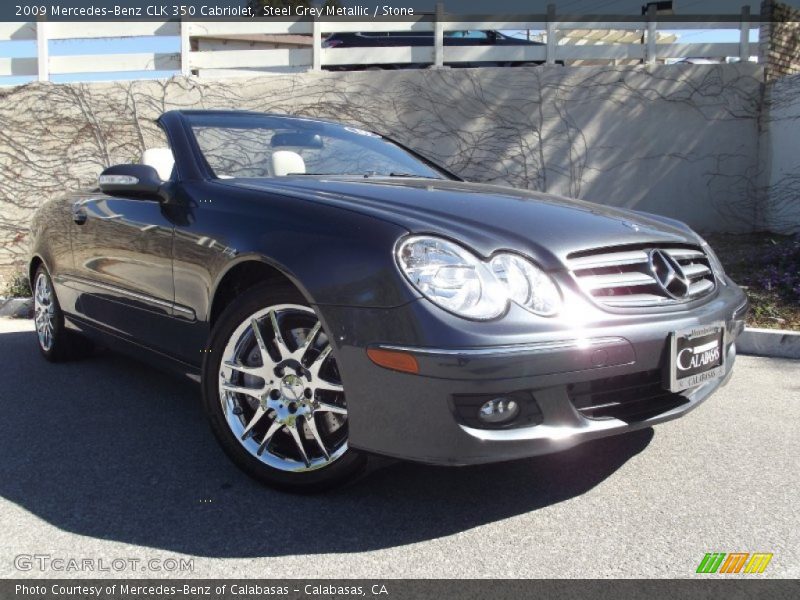 Steel Grey Metallic / Stone 2009 Mercedes-Benz CLK 350 Cabriolet