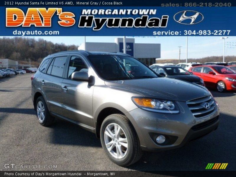 Mineral Gray / Cocoa Black 2012 Hyundai Santa Fe Limited V6 AWD