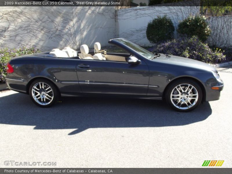 Steel Grey Metallic / Stone 2009 Mercedes-Benz CLK 350 Cabriolet