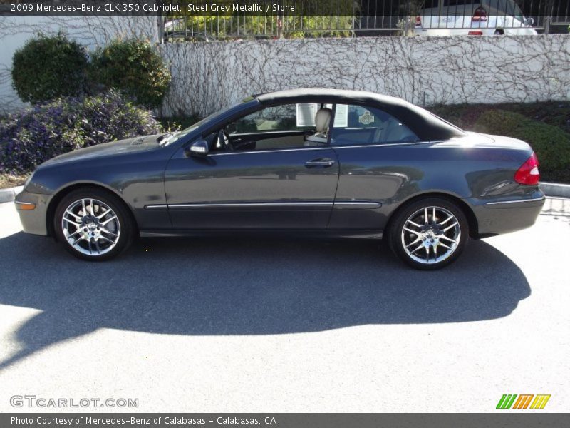 Steel Grey Metallic / Stone 2009 Mercedes-Benz CLK 350 Cabriolet