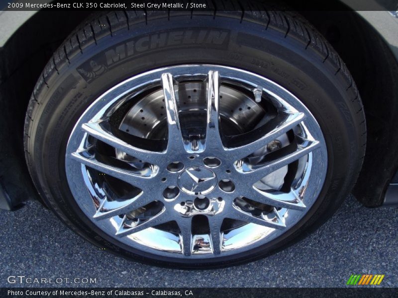 Steel Grey Metallic / Stone 2009 Mercedes-Benz CLK 350 Cabriolet