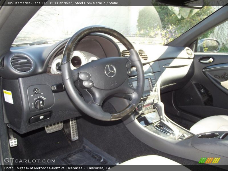 Steel Grey Metallic / Stone 2009 Mercedes-Benz CLK 350 Cabriolet