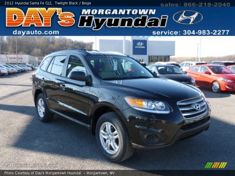 Twilight Black / Beige 2012 Hyundai Santa Fe GLS