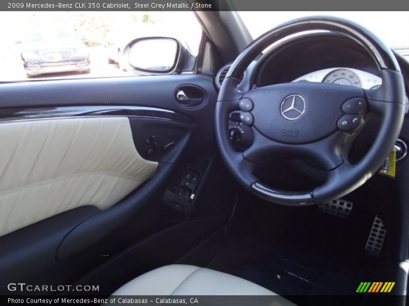 Steel Grey Metallic / Stone 2009 Mercedes-Benz CLK 350 Cabriolet