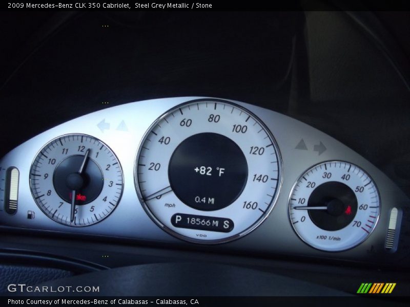 Steel Grey Metallic / Stone 2009 Mercedes-Benz CLK 350 Cabriolet