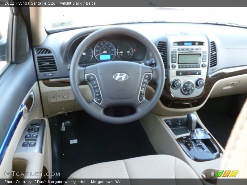 Twilight Black / Beige 2012 Hyundai Santa Fe GLS