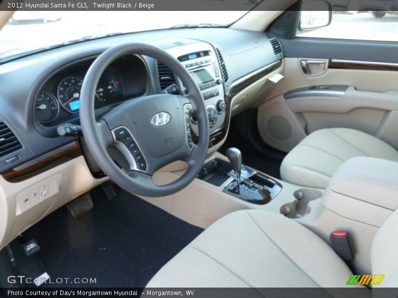 Twilight Black / Beige 2012 Hyundai Santa Fe GLS
