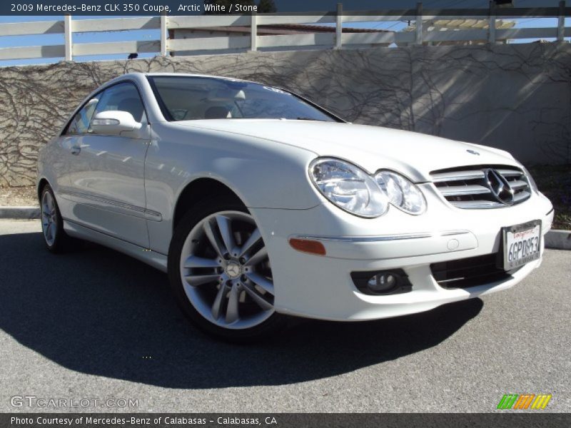 Arctic White / Stone 2009 Mercedes-Benz CLK 350 Coupe