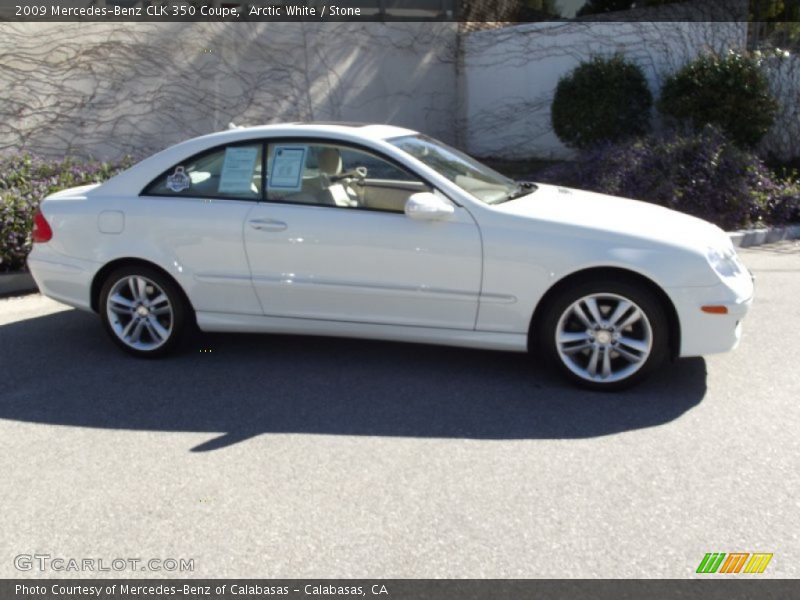 Arctic White / Stone 2009 Mercedes-Benz CLK 350 Coupe