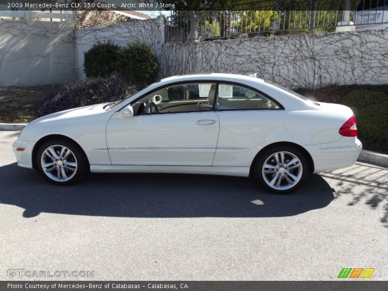 Arctic White / Stone 2009 Mercedes-Benz CLK 350 Coupe