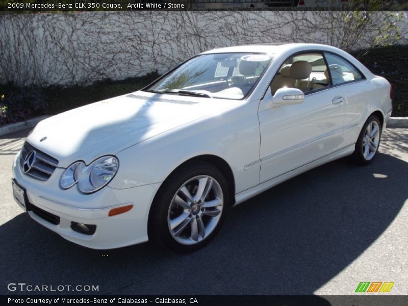 Arctic White / Stone 2009 Mercedes-Benz CLK 350 Coupe