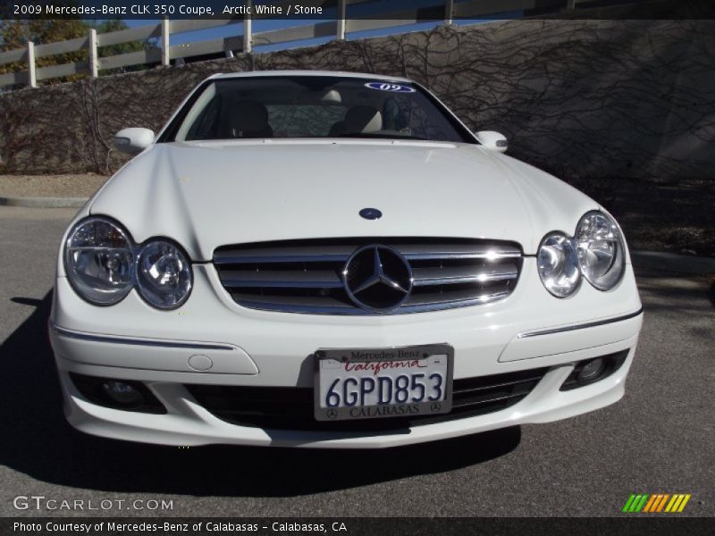 Arctic White / Stone 2009 Mercedes-Benz CLK 350 Coupe