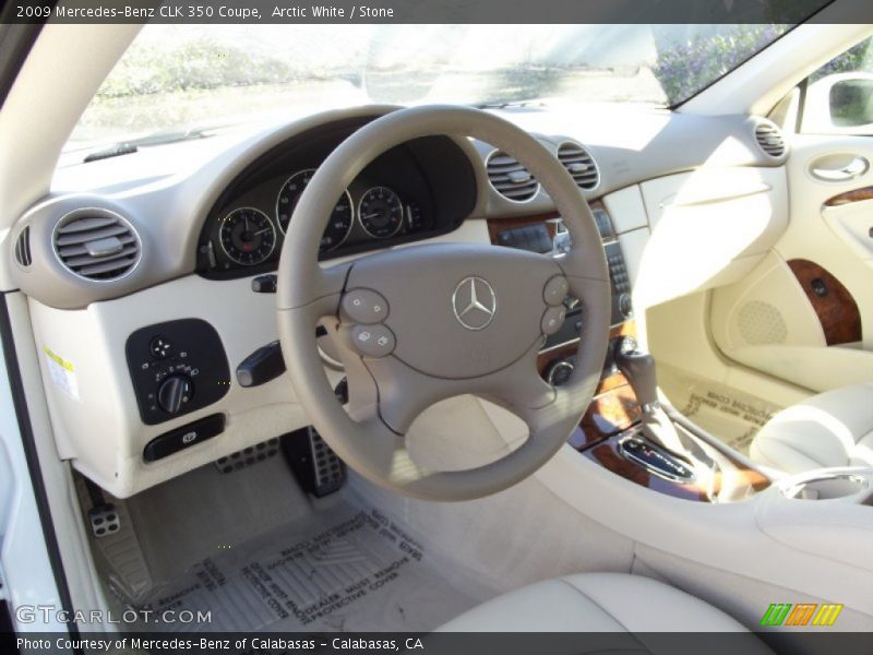 Arctic White / Stone 2009 Mercedes-Benz CLK 350 Coupe