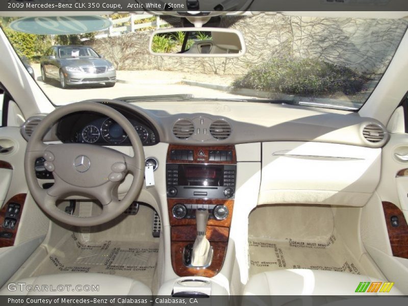 Arctic White / Stone 2009 Mercedes-Benz CLK 350 Coupe