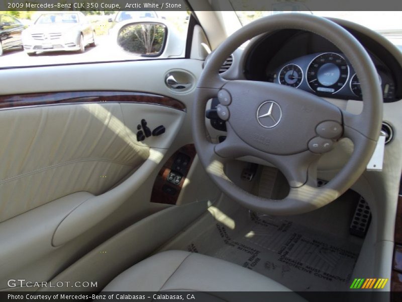 Arctic White / Stone 2009 Mercedes-Benz CLK 350 Coupe