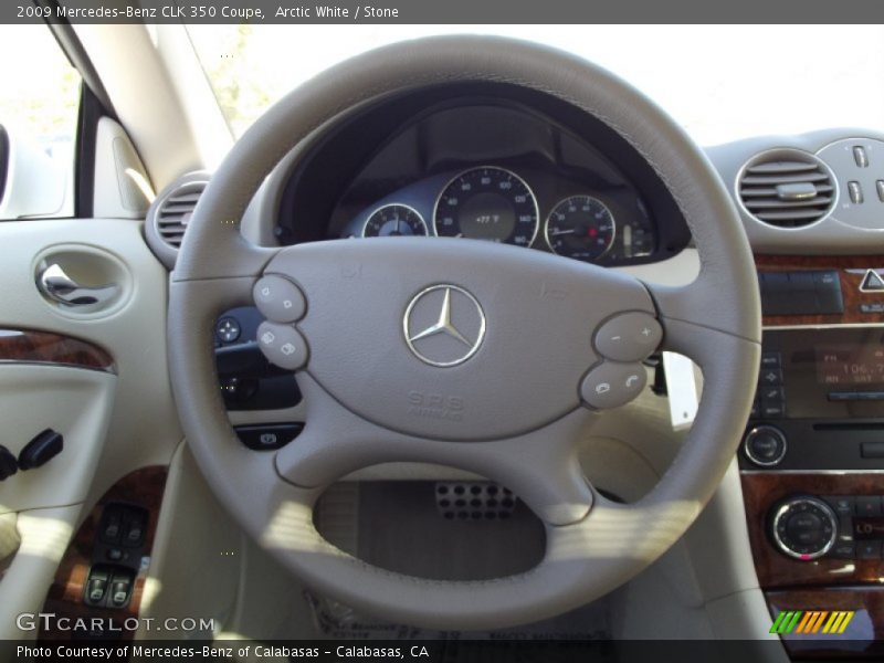 Arctic White / Stone 2009 Mercedes-Benz CLK 350 Coupe