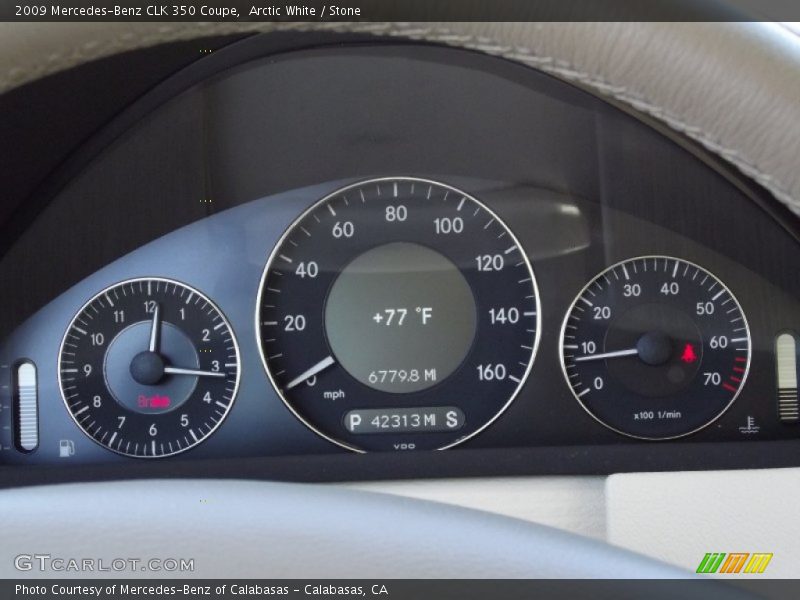 Arctic White / Stone 2009 Mercedes-Benz CLK 350 Coupe