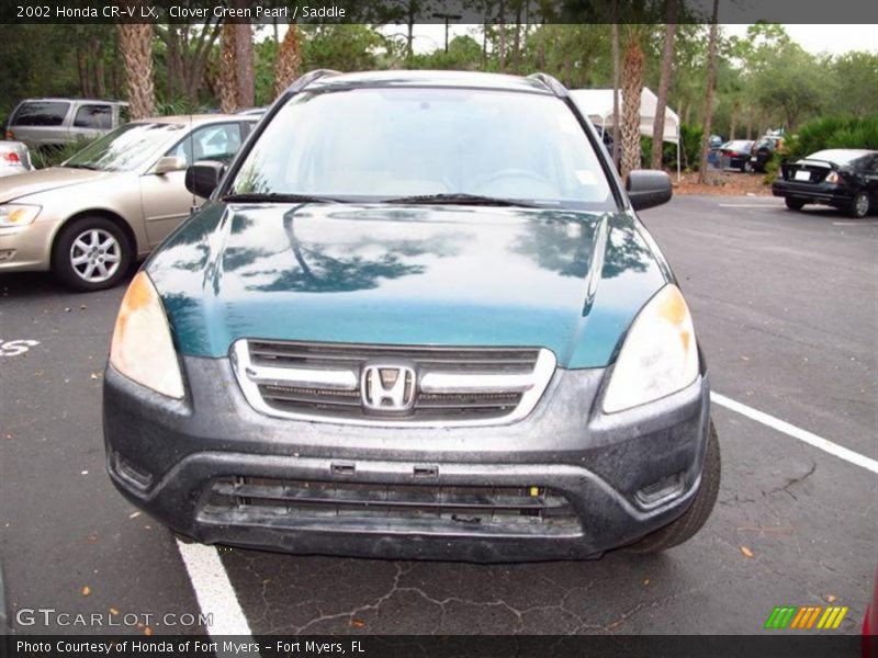 Clover Green Pearl / Saddle 2002 Honda CR-V LX