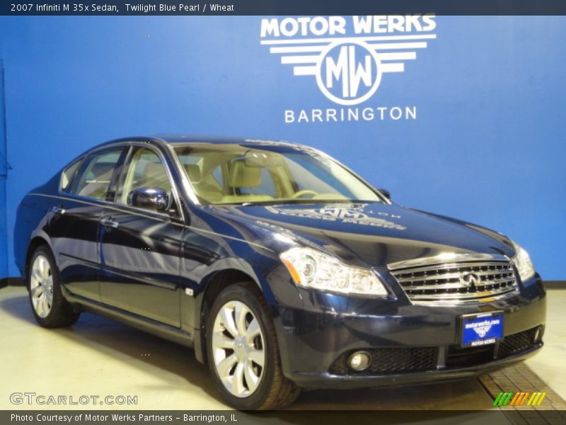 Twilight Blue Pearl / Wheat 2007 Infiniti M 35x Sedan