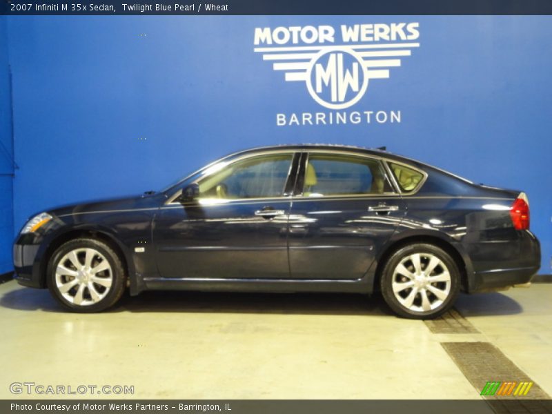 Twilight Blue Pearl / Wheat 2007 Infiniti M 35x Sedan