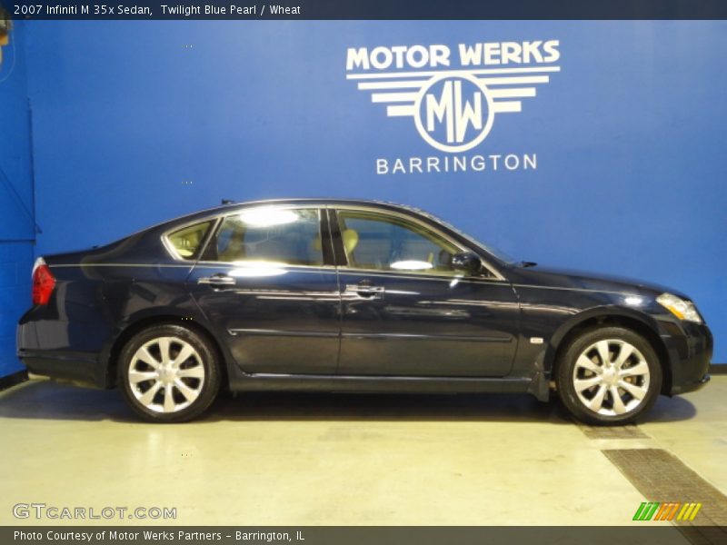 Twilight Blue Pearl / Wheat 2007 Infiniti M 35x Sedan