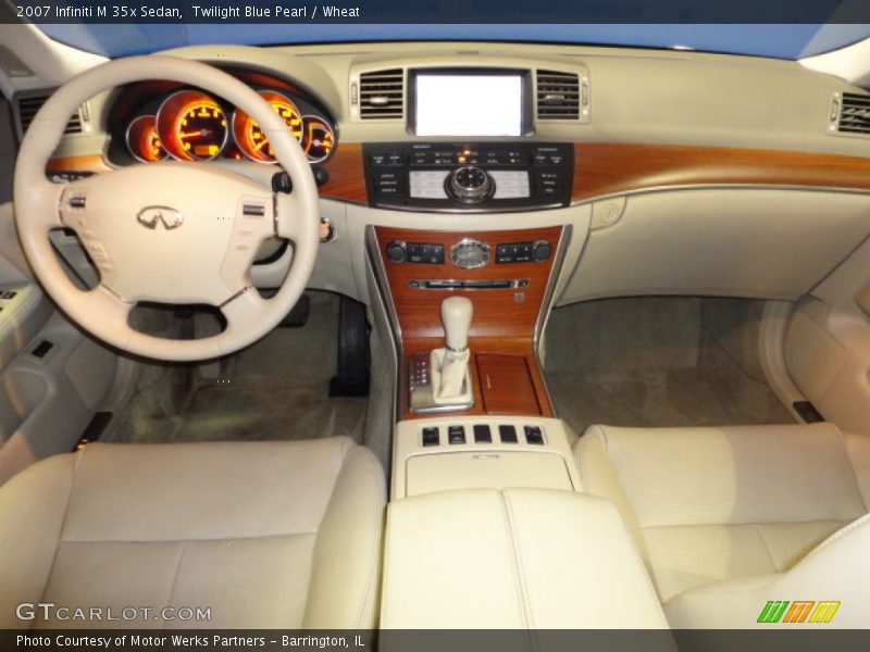 Twilight Blue Pearl / Wheat 2007 Infiniti M 35x Sedan