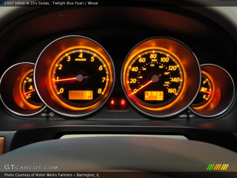 Twilight Blue Pearl / Wheat 2007 Infiniti M 35x Sedan