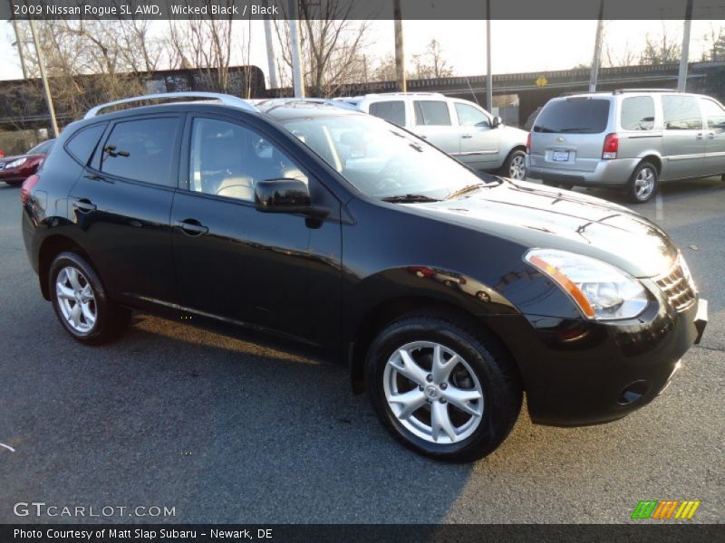Wicked Black / Black 2009 Nissan Rogue SL AWD