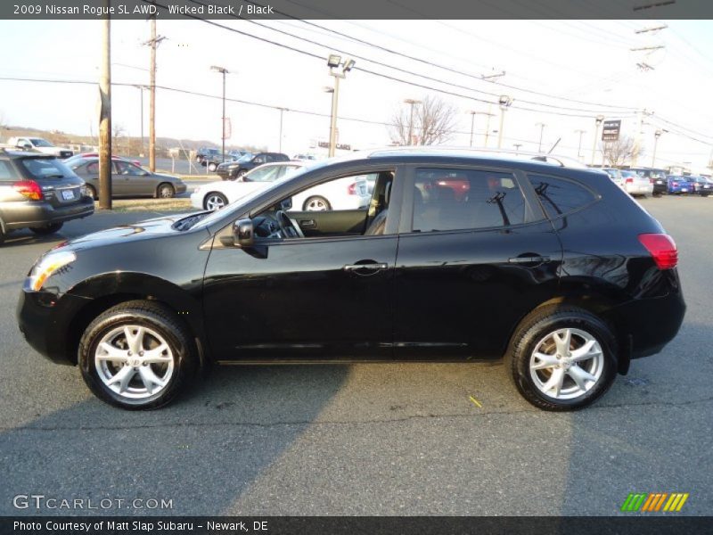 Wicked Black / Black 2009 Nissan Rogue SL AWD