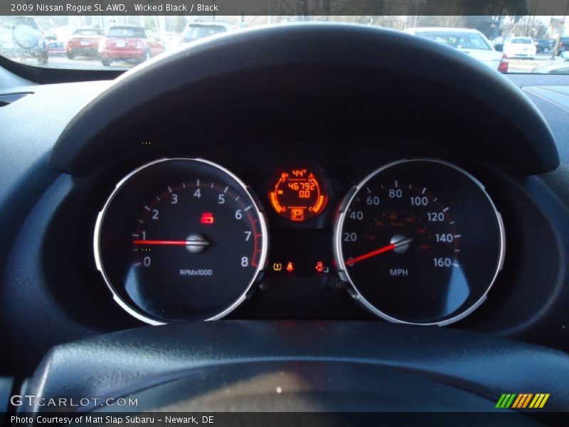 Wicked Black / Black 2009 Nissan Rogue SL AWD