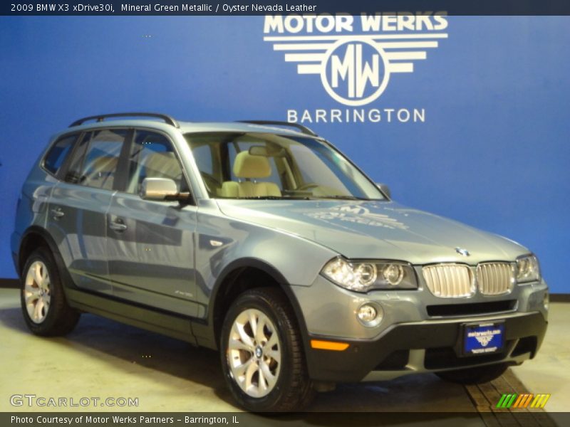 Mineral Green Metallic / Oyster Nevada Leather 2009 BMW X3 xDrive30i