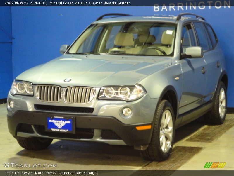 Mineral Green Metallic / Oyster Nevada Leather 2009 BMW X3 xDrive30i