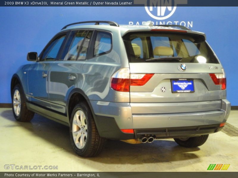 Mineral Green Metallic / Oyster Nevada Leather 2009 BMW X3 xDrive30i