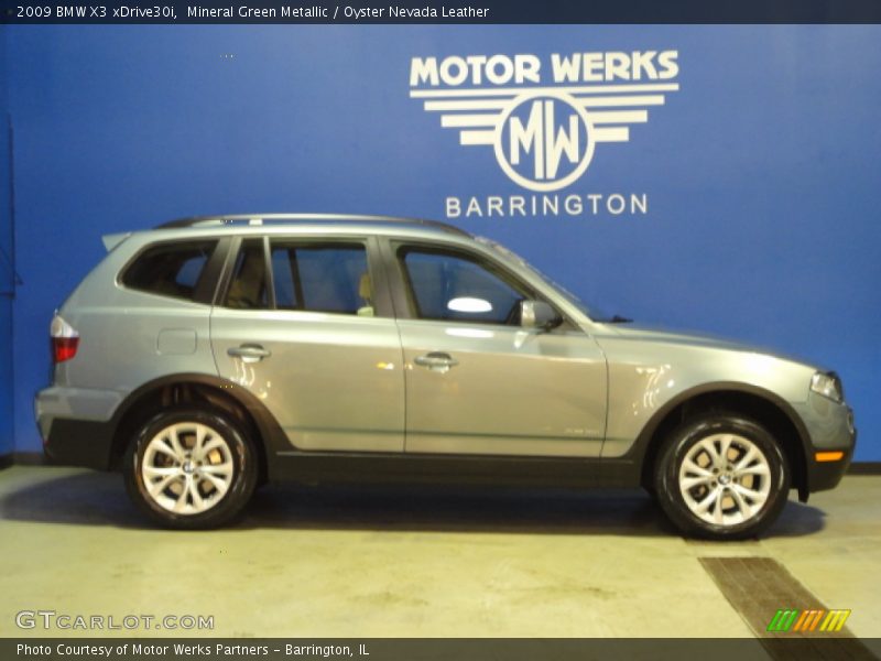 Mineral Green Metallic / Oyster Nevada Leather 2009 BMW X3 xDrive30i