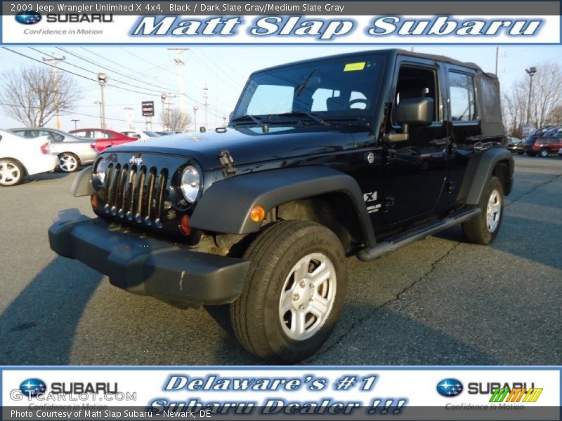 Black / Dark Slate Gray/Medium Slate Gray 2009 Jeep Wrangler Unlimited X 4x4