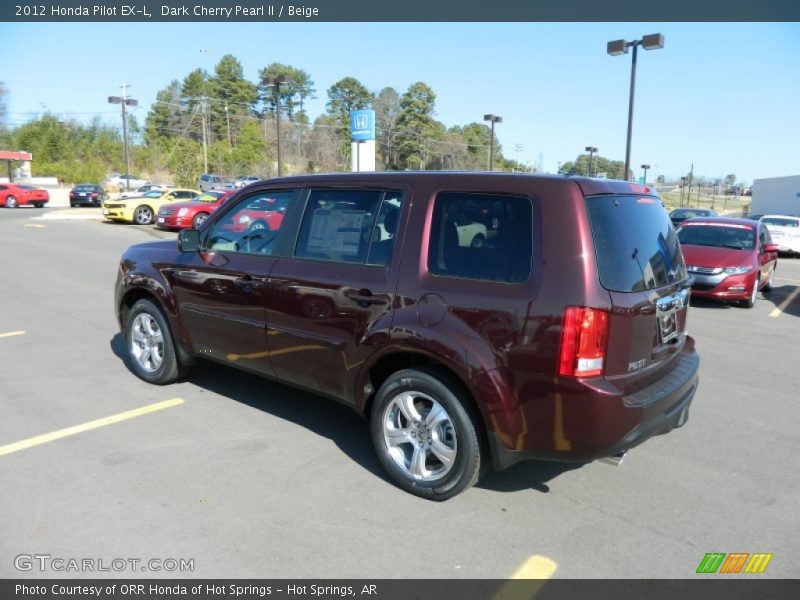 Dark Cherry Pearl II / Beige 2012 Honda Pilot EX-L